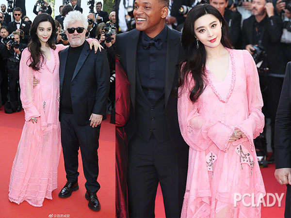 范冰冰粉色连衣裙秒杀各路妖艳货 红毯美到犯