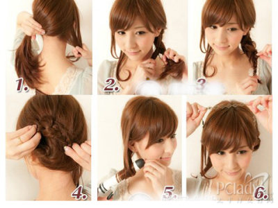 最新韩式发型的扎法步骤图解，韩式扎头发